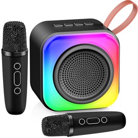 Mini Karaoke Machine for Kids - Portable Karaoke Microphone Singing Speaker with 2 Mic - Birthday Gifts Girl Boy