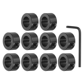 HiPicco Set Screw Collars, 10 Pack 6.05mm Bore Shaft Lock Collars, 11mm OD, 5mm Width, Black Oxide Coated Carbon Steel Landing Gear Stopper Wheel Collar, Includes Wrench