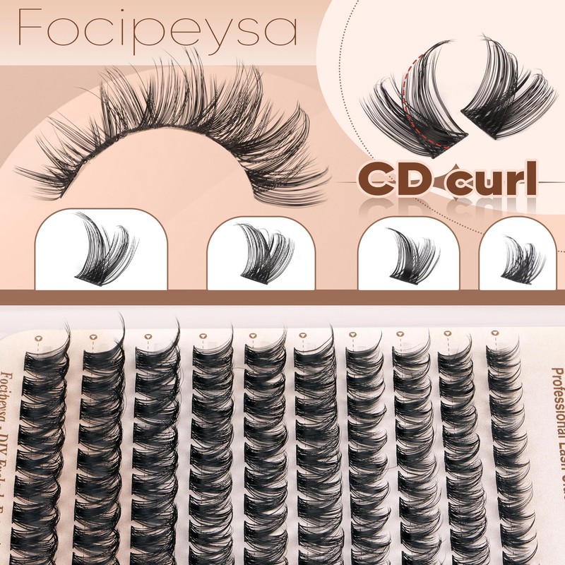Focipeysa Wispy Lash Clusters Natural Clusters Lashes Wispy Individual Lashes