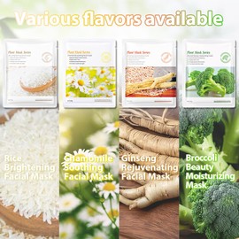 Kaely 12 Pack Variety Sheet Masks, Spa Party Face Masks for Kids Teens Skin Care, Facial Mask Skincare Set, Moisturize Brighten Nourish for All Skin Types, Birthday Gifts for Women Men Girls, Set03