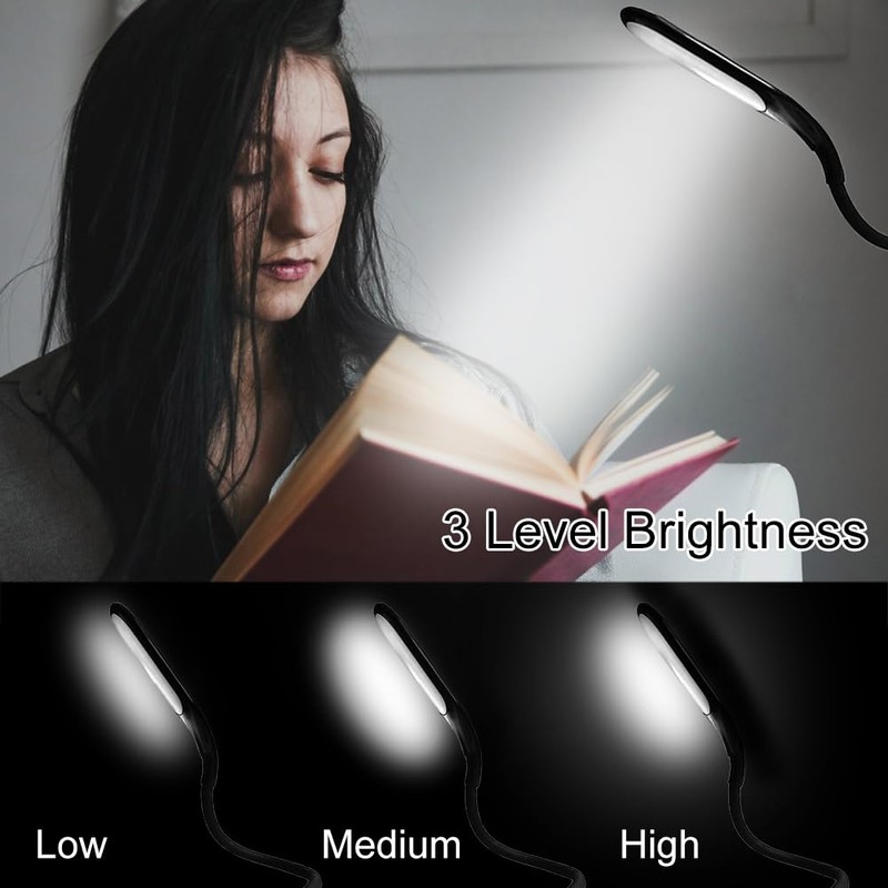USB Connection Reading Lamp, USB Gooseneck, Dimmable Reading Light, Computer