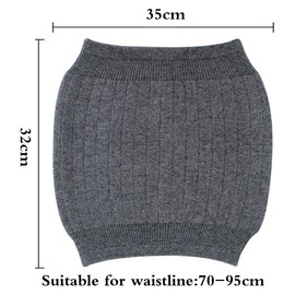 Milya Winter Cashmere Kidney Warmer Back Warmer Elastic Waist Support, grey xxl