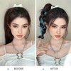 2 Piece Braid Wig Wavy Curly Scrunchies Synthetic Chignon Ponytail