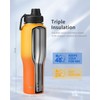 Trebo 32oz Insulated Water Bottle that Fits in Cup Holder,