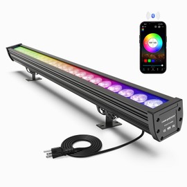 Smart LED Wall Washer Lights, 168W RGBCW Color Changing Dimmable Linear Light Bar Via APP Control with Timing, Group, Music Sync Function, Perfect for Outdoor & Indoor Lighting Projects