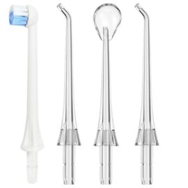 Electric Oral Irrigator-Flosser for Teeth Cleaning with 9 Flossing Modes, 4 Interchangeable Jet Tips, 360° Rotatable Nozzle, USB Cable Charger, and Double-Sealing Rings Cordless - Color: Nozzles/1set