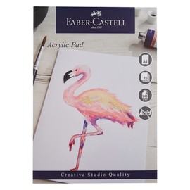Faber-Castell Creative Studio Acrylic Paint Pad, A4, Acid Free Gummed Paper, 240 GSM, 15 Sheets For Acrylic Painting, Arts, Craft, Home And School