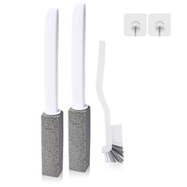 2 Pack Pumice Stone Toilet Bowl Cleaner with Handle, Pumice Stone Toilet Brush for Cleaning Limescale Deposits, Hard Water Stains on Toilets, Grills, Tiles