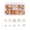 QWORK® Copper Washers Assorted Kit, 200 Pcs Flat Copper Sealing