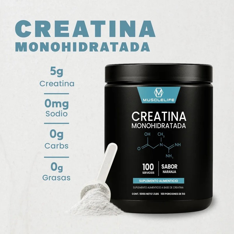 Suplemento Creatina Monohidratada Muscle Life 500g 100servis