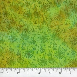Batik Quilter's Fabric 100 Percent Cotton Fabric-Quilting 45-inches Wide by The Yard Floral (Shades of Golf and Lime Green) qb-604