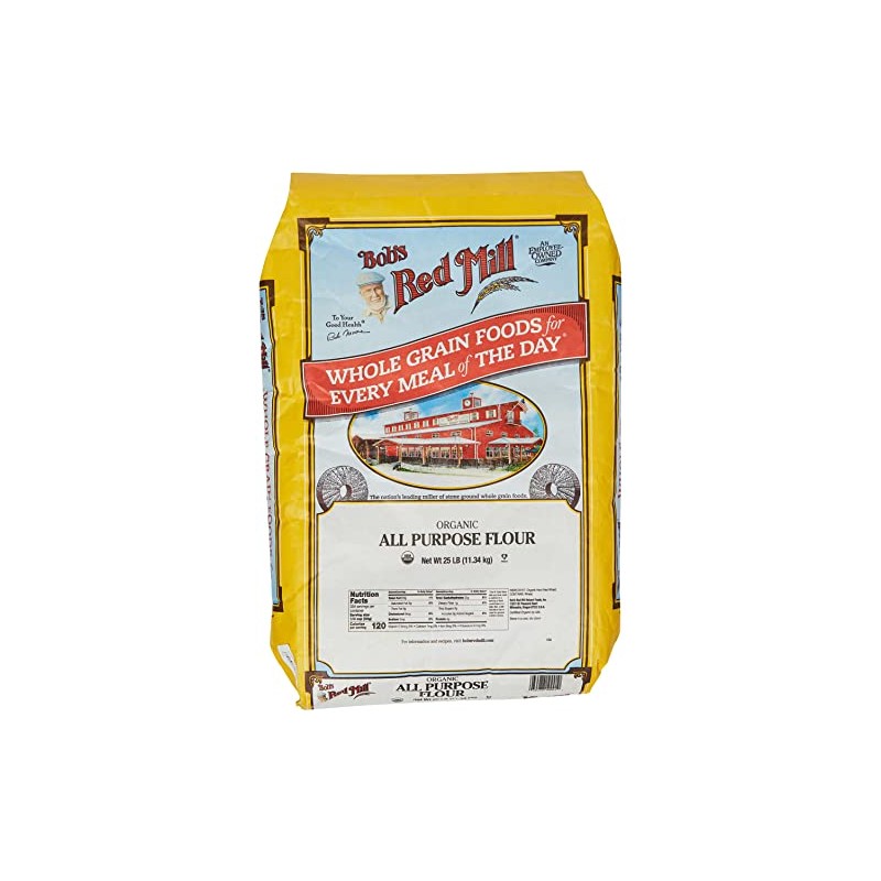 Bob's Red Mill Organic Unbleached White All-Purpose Flour, 25 Pound