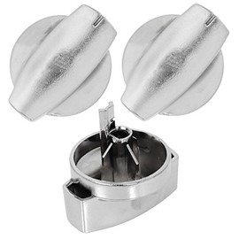 Belling Genuine Hob Hotplate Control Knob Switch (Silver/Chrome - Pack of 3)