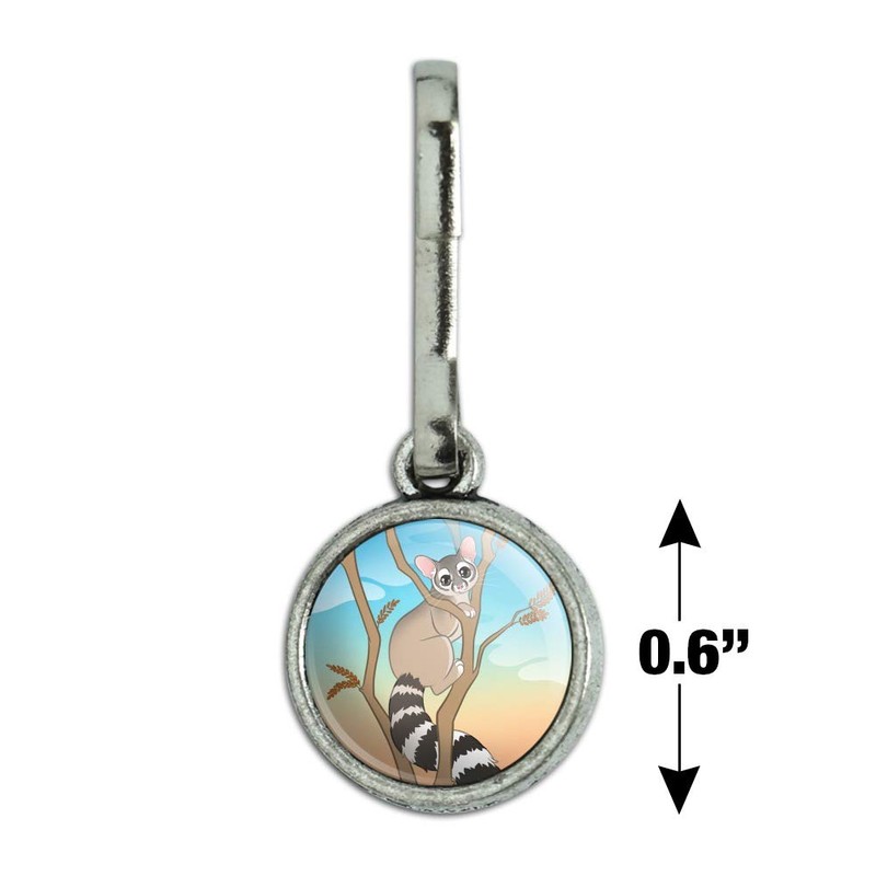 Ring-tailed Cat Antiqued Charm Clothes Purse Suitcase Backpack Zipper Pull
