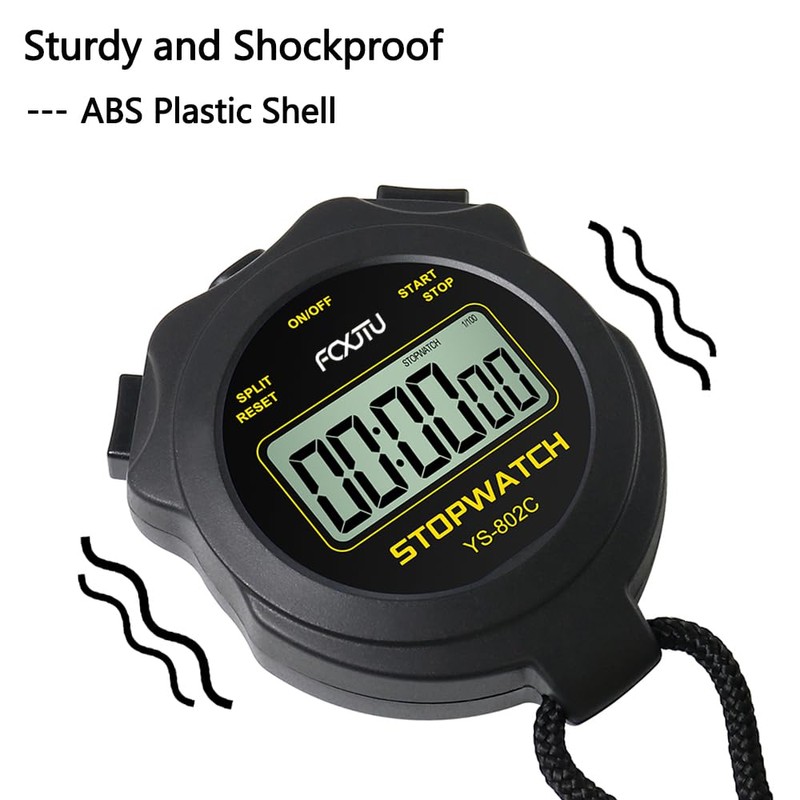 FCXJTU Simple Digital Sports Stopwatch, No Bells, No Clock, No