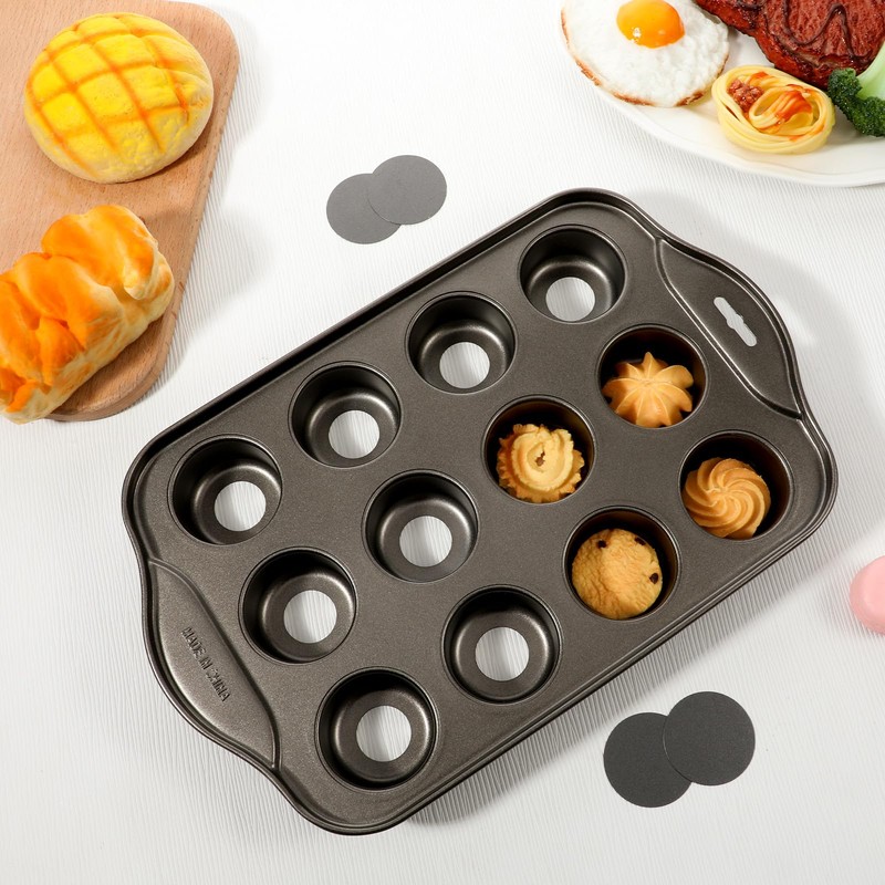 Yuanan 2 Pack 12 Cups Muffin Pan Mini, Nonstick Cheesecake