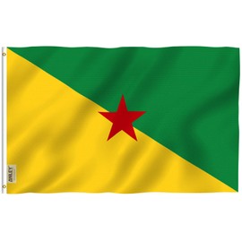 ANLEY Fly Breeze 3x5 Feet French Guiana Flag - Vivid Color and Fade Proof - Canvas Header and Double Stitched - Guyane fran?aise Flags Polyester with Brass Grommets 3 X 5 Ft