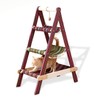 SHENGOCASE 3-Tier Modern Boho Style A Frame Wooden Cat Tree
