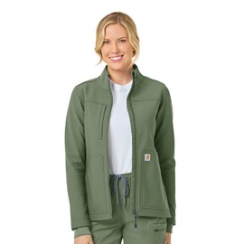 Carhartt Scrubs C81023 Women's Rugged Flex® Modern Fit Bonded Fleece Ja - 2X-Large Regular - Olive