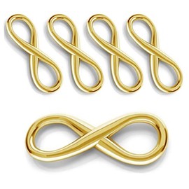 DIY925 Infinity Connectors 16 mm 925 Sterling Silver 24 Carat Gold-Plated Pendant in Jeweller's Quality Pack of 5, Sterling Silver