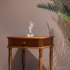 Angoily Brass Incense Bowl with Lid Retro Incense Burner Copper Container for Home Tea House Ornament