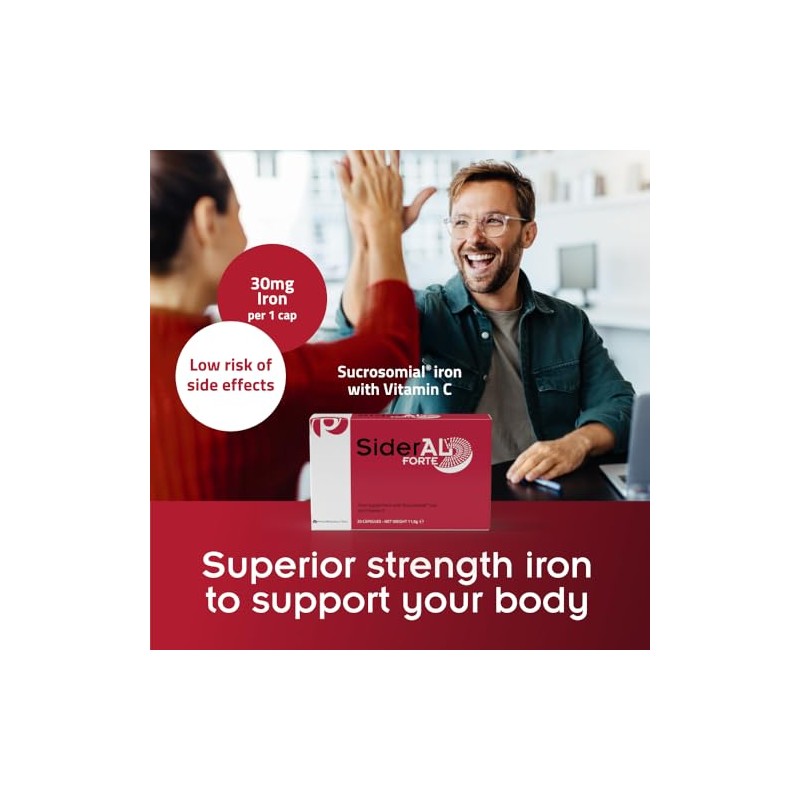 SiderAL® Forte, Iron Supplement with Vitamin C, Sucrosomial Iron® 30