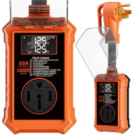 Rv Surge Protectors 50 Amp,16000 Joules Rv Circuit Analyzer with Waterproof Cover Safety Certification Led Display,Rv Voltage Protector for Camper, Travel Trailers