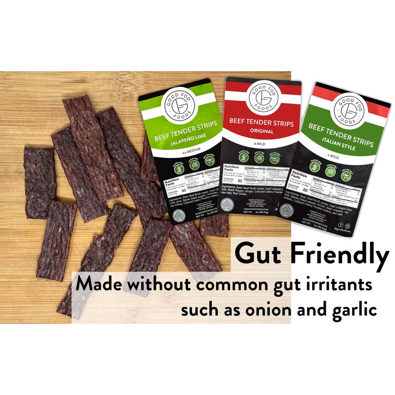 Good Fod Foods Tender Beef Jerky Steak Strips – Low