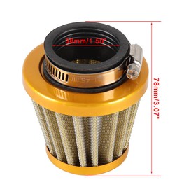 CMIYETO 38mm Air Filter for Apollo SSR Moped ATV Go kart Scooter Pit Dirt Bike for VM22 PZ22 PZ26 PZ27 PD18J NC50 Carburetor 50cc 70cc 80cc 90cc 110cc 125cc 150cc 196cc 200cc 212cc Engine Parts Gold