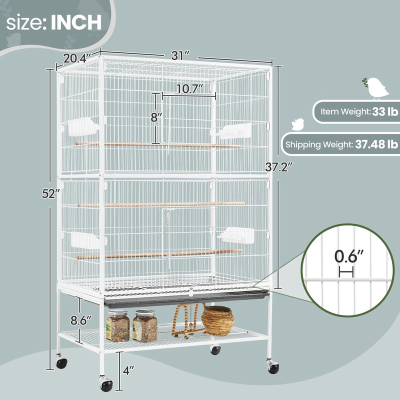 Yaheetech 52inch Bird Cage Extra Large Parakeet Parrot Cage for