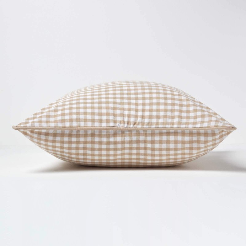 HOMESCAPES - 100% Cotton - Gingham Check - Large Cushion