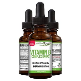 Green Organics Vitamin B Complex Liquid Drops to Support Energy, Vitality, and Immunity Health (2 Fl Oz)