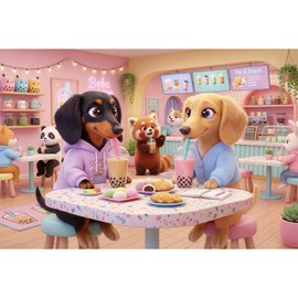 Trefl - Bassotti al bar - 300 pezzi - Puzzle colorati con animali, intrattenimento creativo, gioco per bambini dagli 8 anni in su
