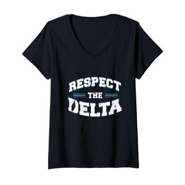 Womens Mississippi Heritage Respect The Delta V-Neck T-Shirt
