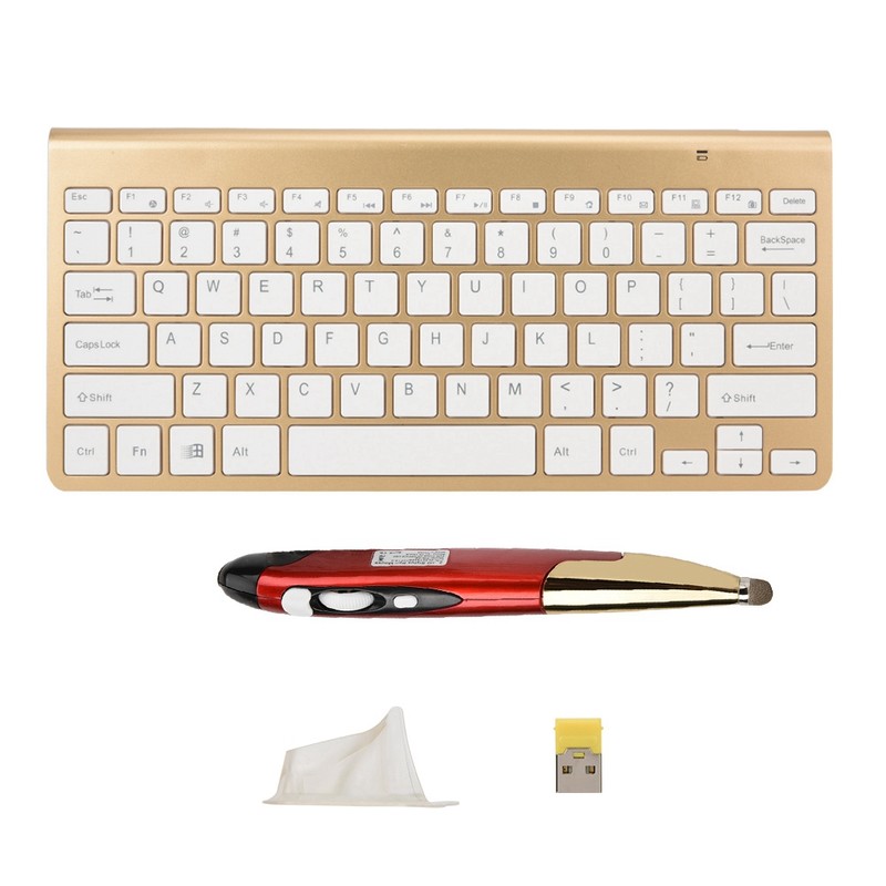 KM-801 Slim Mini 2.4G Wireless Keyboard Pen Mouse Set for