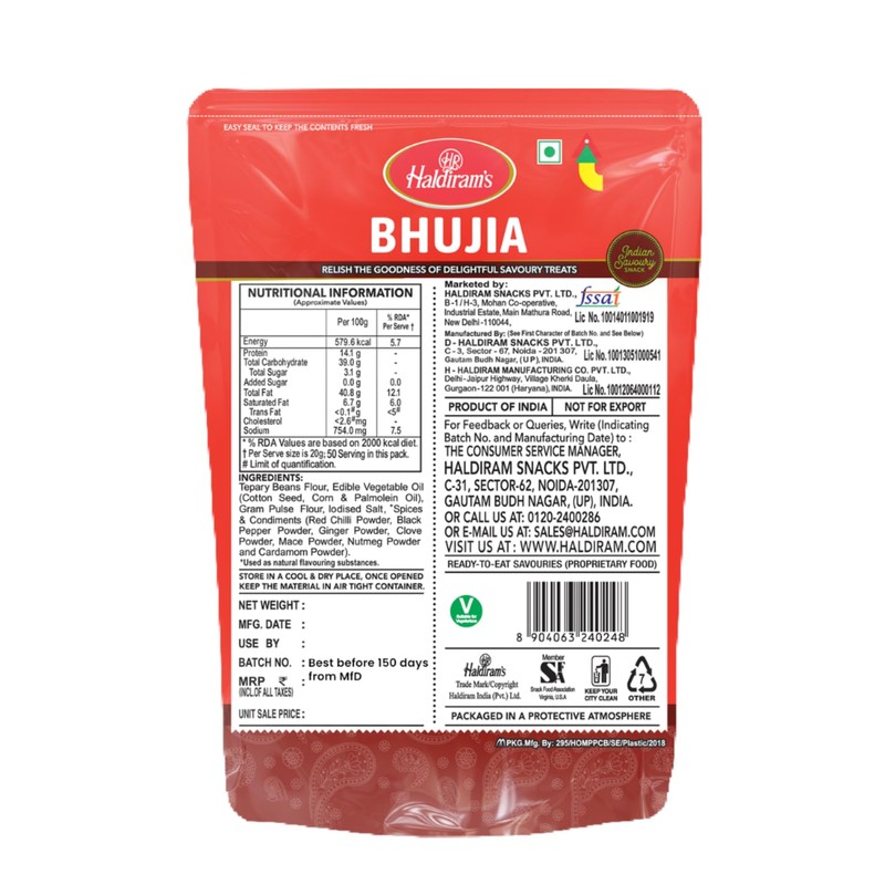 Haldiram's Bhujia , Savory Spices Beans & Gram Flour Noodles