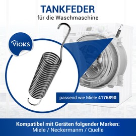 VIOKS 4 x Spring for Washing Machine Replacement for Miеle 4176890 4473970 Tension Spring Stainless Steel Suitable for Tumble Dryer and Washing Machine Miеle – Replacement Parts Suitable for Miеle