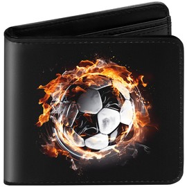 Amutta Kids Wallet for Boys, Cool Teen Boys Wallet for Kids Ages 4-5-6-7-8-9-10-11-12-13-14-15-16, Leather Wallet for Teen Boys, Bifold Bi Fold Soccer Teenage Teenager Youth Gift Christmas Birthday