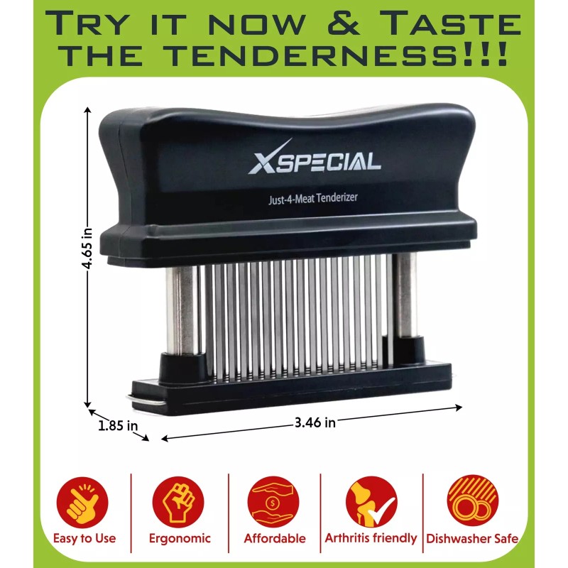 XSpecial Meat Tenderizer Tool 48 Blades Stainless Steel - Kitchen