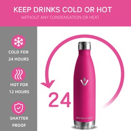 Thermos Flask, 750 ml, Stainless Steel, BPA-Free, Leak-Proof, with Screw Cap, Adult Drinking Bottle, Double-Walled, for Camping, Gym, Hiking