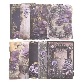 QUARKZMAN 60 Pieces Textured Scrapbook Paper Vintage Scrapbooking Paper Handmade Craft Paper for Journaling Accessories Junk Journal Art Craft Decorative Paper Dark Red