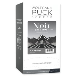 Wolfgang Puck Coffee, Noir, 12 Gram Soft Pods, 16 Count (Pack of 6)