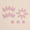 RikView Pink Press on Nails Medium Fake Nails with Flowers