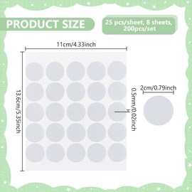 NBEADS Pack of 200 iron-on eyelet patches, 2 cm reinforced polyester eyelet patches, eyelets for ironing, eyelets and press studs to fabrics, white