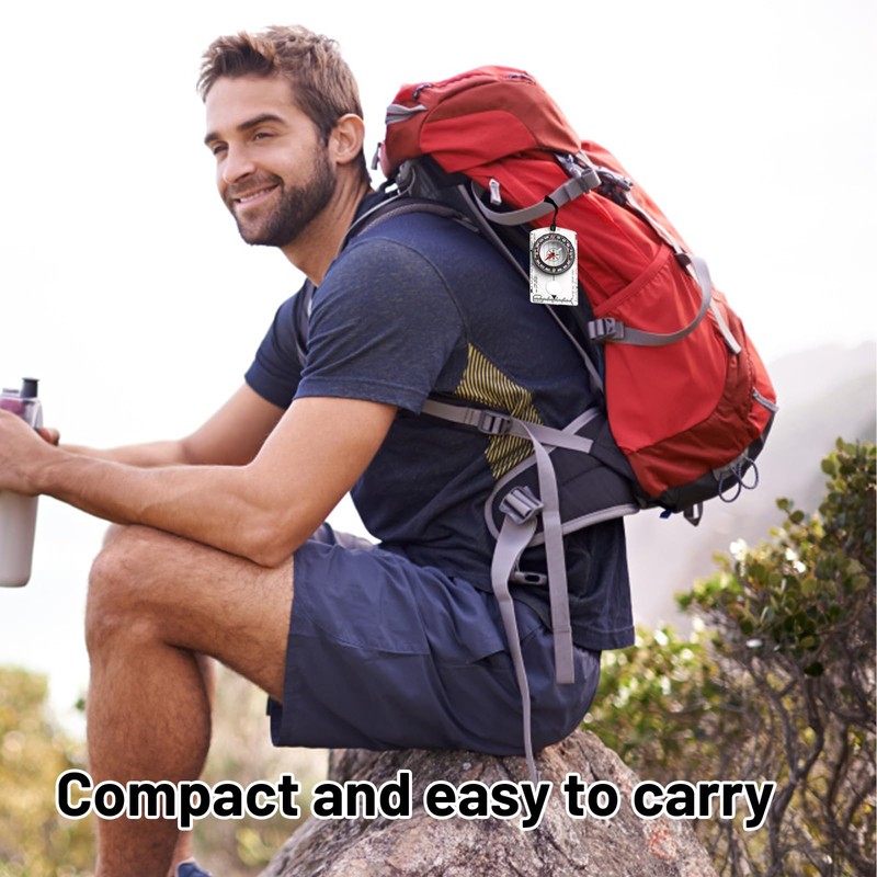 4 Pcs Multifunctional Compass and Hiking Whistle Set, Compass Navigation,