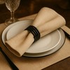 ITOS365 Black Napkin Rings Set of 12, Round Metal Napkin