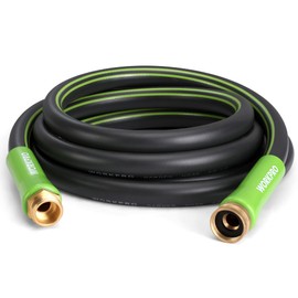 WORKPRO Garden Hose 5/8 IN x 10 FT, Heavy Duty, Flexible, Lightweight Water Hose with 360° Rotation Handle, 3/4" GHT Solid Brass Fittings, for Outdoor, Lawn, Garden & Yard, Car Wash