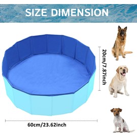Foldable Dog Pool, Small Dog Paddling Pool, Paddling Pool for Pets