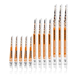 USEWIN 12-Piece Wood Pruning Reciprocating Saw Blade Set, High Carbon Steel Blades for Tree, Wood and PVC Pipe Cutting