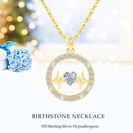 Lavumo Women's 925 Silver Necklace, with Heartbeat Pendant, Jewellery Gift for Her, for Girlfriend, Boyfriend, Mum, for Christmas, Valentine's Day, Wedding Anniversary, Birthday, Sterling Silver,